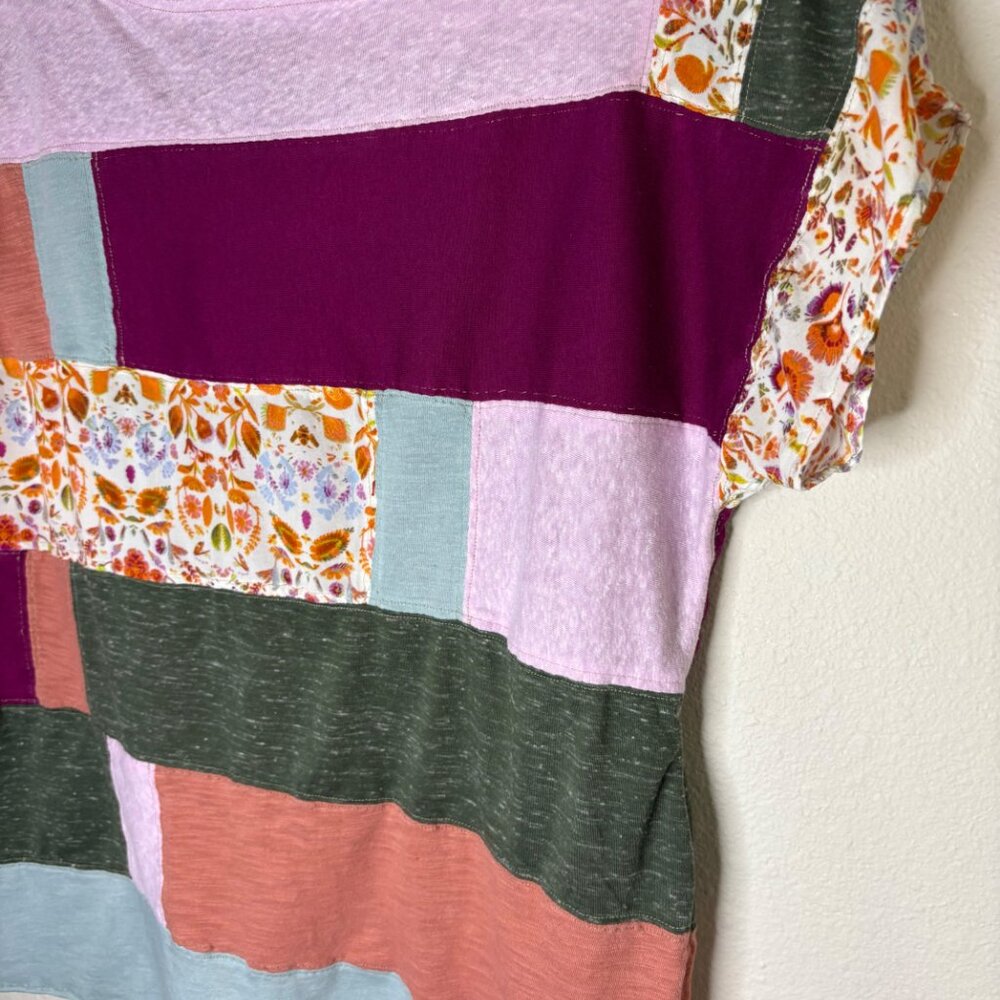 Upcycled Patchwork Size M Blouse Unique Retro Fal… - image 6